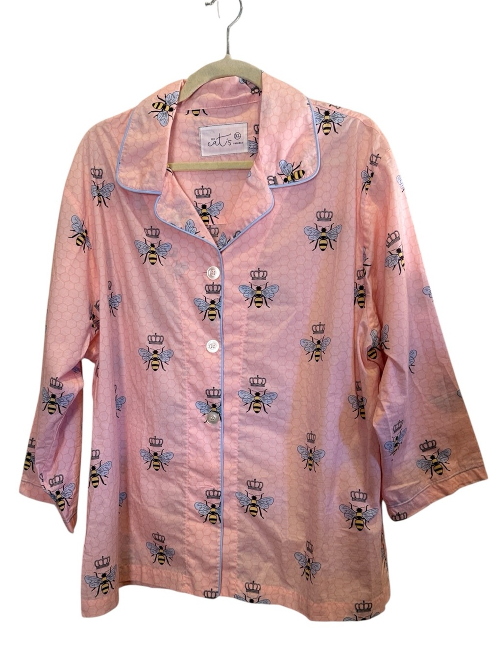The Cat's Pajamas Queen Bee Luxe Pima Cotton Pajama Top sz XL